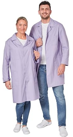 Hurry Jump Blouse de Travail Unisexe Homme Femme – Blouse de Laboratoire et Blouse Médicale – Manches Longues – Fermeture Pressions – Poches Fonctionnelles – Tissu Poly Coton Résistant Violet S