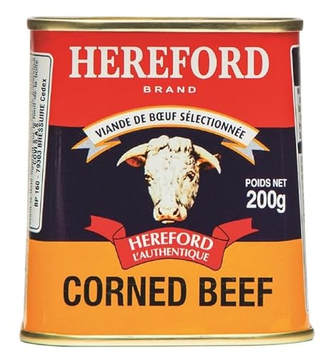 Délice Gourmand : Corned beef Hereford 200g de qualité premium - Un incontournable des conserves savoureuses - Idéal pour pâtés et plats cuisinés - Epicerie fine. - Le Lot De 4