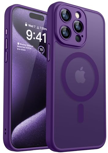 CANSHN für iPhone 15 Pro Max Hülle mit Kameraschutz, Dunkelviolett