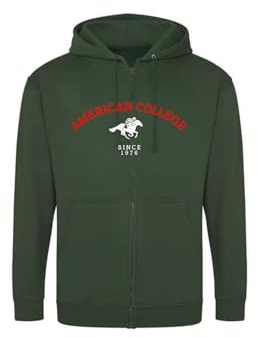 AMERICAN COLLEGE USA Tröja tröja med tryck varma kläder blandade män och kvinnor casual modell ACSZW3 mörkgrön XXL, Färg: grön, XXL