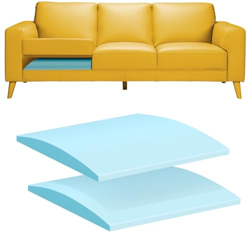 RA RUNNING ALIEN Couch Cushion Support for Sagging Seat,20X20X2 High Density Foam Sofa Cushion,Arched Furniture Seat Under Cushion Sag Repair for Loveseat,Blue Set of 2