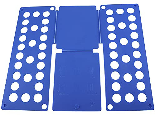 Haofy Clothes Closet Bundled Shirt Folding Board Pants Folder Adult Child Kid Sizes Multi Functional Space Saving Easy Organization Black White Blue Rose RED (Blue)