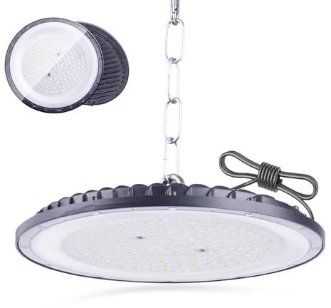 300W UFO LED High Bay Light,Fosingut Superhell 432 LEDs Hallenstrahler UFO LED Werkstattlampe,110lm/W 6500K Kaltweiß IP65 Wasserdichte Industrielampe High Bay Licht für Fabriken,Garage,Lagerhaus,Stadi
