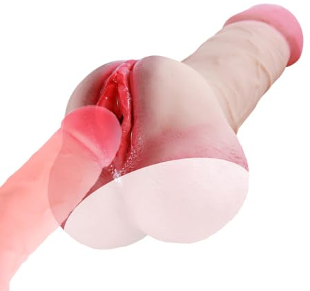 Leyuye Homosexuell Masturbator und Dildo 2 in 1 mit Vagina Tunnel Realistischer Penis Masturbieren Gummi Muschi Mastrubrator Extrem Eng Taschenmuschi Sex Spielzeug für Männer Frauen und Gay Solo