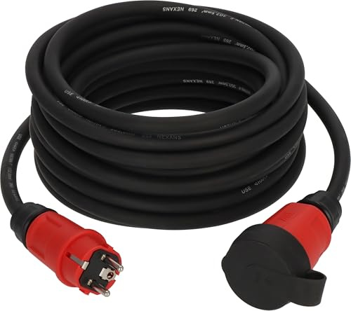 Brennenstuhl Professional Verlängerungskabel VN 1200 IP44, 10m | Kabel in schwarz H07RN-F 3G2,5, Baustelleneinsatz und ständiger Einsatz im Freien, Made in Germany