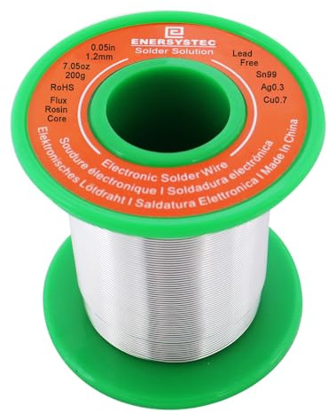 Lead Free Electronics Solder Wire 1.2mm 200g, Rosin Flux Core Electric Solder Wire Alloy Sn99 Ag0.3 Cu0.7 No Clean 0.05 Electronic Soldering Easy Flow Unlead Solder Wire No Lead