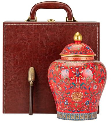 Tea Organizer Tea Storage Container Jar Ceramic Sealed Jar Kitchen Food Storage Jar with Tea Spoon Teaware Single Jar Gift Box Set Tea Caddy