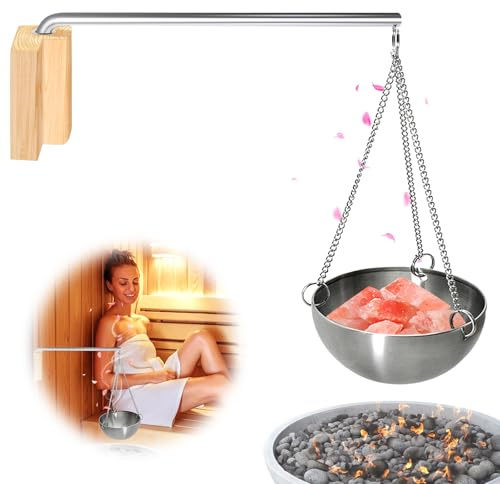 Aroma skål bastu, rostfritt stål bastu aromskål, rostfritt stål aromskål, rostfritt stål bastu aromskål, bastu aromaterapi skål, bastu avdunstningsskål med träplatta och skruvar för bastu