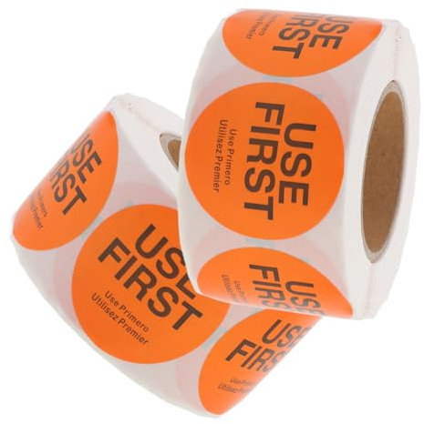 SHOWERORO 2rollen Use-first-aufkleber Für Inventar Klebeetiketten Selbstklebende Etiketten Kleine Runde Aufkleber Geeignet Für Lebensmittelverpackung Und Lagermanagement Hochwertiges Materia