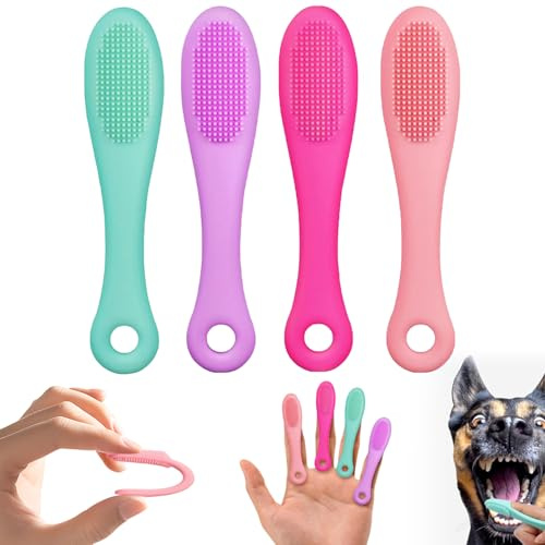 Cepillo para la barbilla para mascotas, 4 Piezas cepillo de barbilla de gato, limpiador de barbilla de silicona, Cepillo de barbilla de silicona, cepillo de dientes de silicona de gato, para mascota