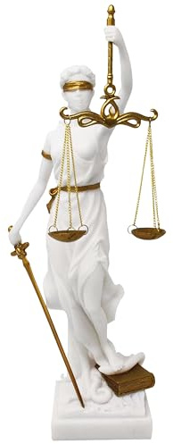 Justitia weiss/gold Dekofigur - Figur Deko Jura Gerechtigkeit Göttin