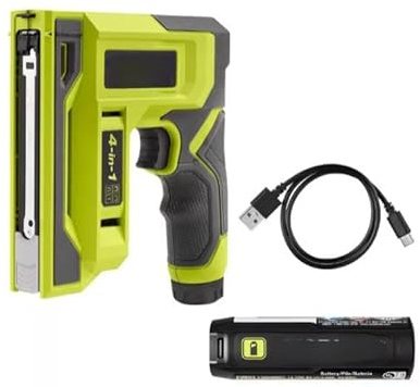 FVN51K Fits For RYOBI Lithium Cordless Craft 4-in-1 Stapler/Nailer Kit with 3.0 Ah Battery and Charging Cable
