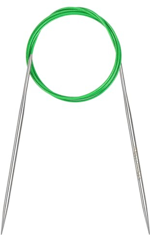 Coopay 3.25mm Circular Knitting Needles 120cm Long, Metal Circular Needles | Stainless Steel Circular Needle with Fixed Cable, Circle Knitting Pins, Long Round Knitting Needles for Blanket Large Project