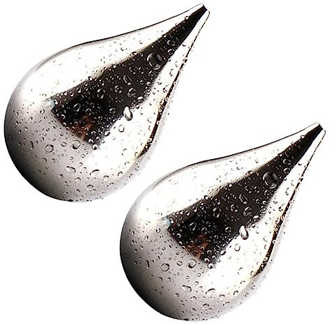Warmhm 2pcs Stainless Steel Ice Tarts Chilling Stones Reusable Metal Ice Cube for Beer Wine Coolers
