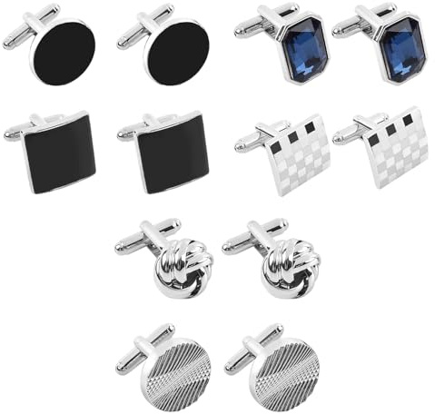 Bouton de Manchette Homme, 6 Pairs Boutons de Manchette, B outon Ma nchette Homme, B outon de M anchette, B outons de M anchette pour H omme, Cufflinks Mariage Business Commercial Fête des Pères