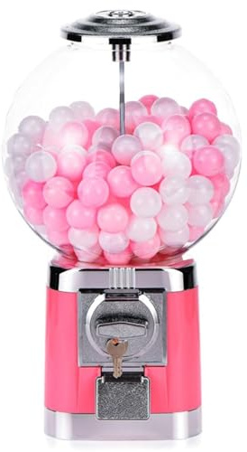 Bubble Gumball Dispenser Machine con Trucos de 100 x 32 mm, máquina expendedora a Granel de Bola, Juguetes de cápsula de Burbujas clásico dispensador de Dulces para Tiendas minoristas de Juegos Pink
