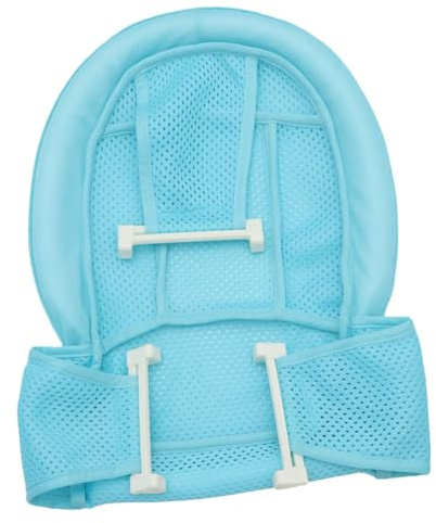 Badewannensitz Stütznetz für Babys aus Polyester Blau mit Knopf | Babybadewannensitz Stütznetz, Hands Free Baden, Leicht Abnehmbar für Badewanne Zufällige Farbe