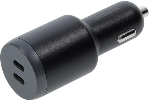 OtterBox Dual USB-C Port Car Charger 100W, Car Charger for Smartphone and Tablet, Rugged, Ultra Durable, Black