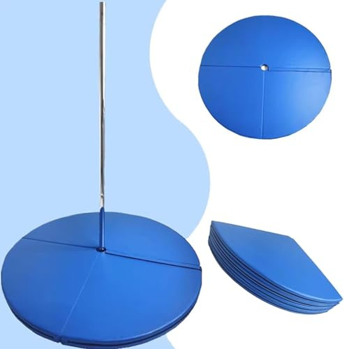 Pole-Dance-Matte, tragbare blaue Fallschutzmatte für Pole Dance, runde, faltbare Sicherheitsmatte für Yoga und Tanz, 3 cm/5 cm/10 cm dicke Polsterung für Zuhause/Studio, Trainingsschutzmatte