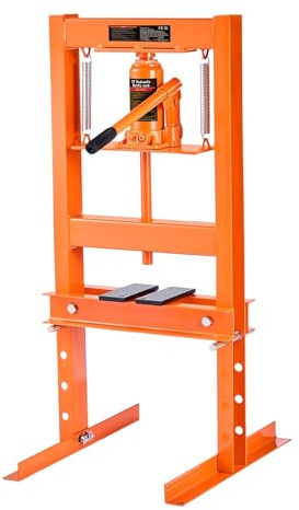 KVSWBRE Cric per Auto Pressa Regolabile idraulica per Negozio da Pavimento del Garage con Telaio ad H da 6/12 tonnellate con Piastre 6/12T Arancioni per Garage CRIC A PANTOGRAFO(6T)