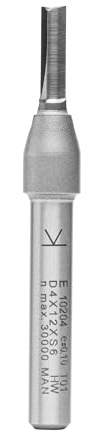 ENT 10204 Nutfräser VHW, Schaft (S) 6 mm, Durchmesser (D) 4 mm, NL 12 mm, SL 32 mm, GL 57 mm