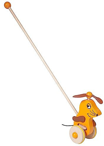 Helga Kreft Schiebetier Maus I Schiebetiere ab 1 Jahr aus Kiefern- und Buchenholz I Schiebespielzeug mit drehenden Propellerohren I Made in Europe