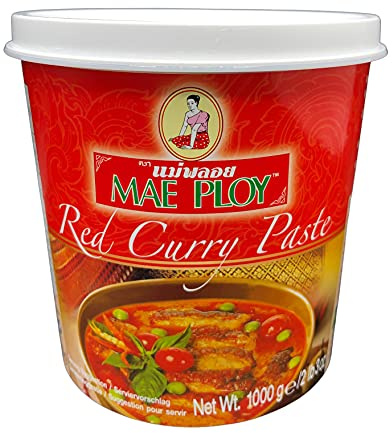 Mae Ploy Red Curry Paste 1kg - Bulk Authentic Thai Chilli Base | Professional grade hot chilli mix. Rich restaurant catering size perfect for authentic red curry beef and chicken pot