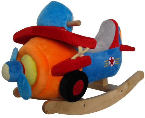 Sweety-Toys 4751 Schaukeltier Schaukelpferd,supersüss Flugzeug, Soft Plüsch,mit Sound 4-Fach Sweety-Toys,robust