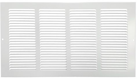 Hart & Cooley 650 Series 16 x 8 White Flat Wall Return Air Grille #043139 (Fits a 16W x 8H Hole)