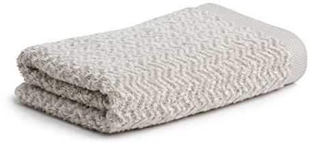 möve Brooklyn Handtuch Fischgrat 50 x 100 cm aus 85 % Baumwolle / 10 % Viskose aus Bambus-Zellstoff / 5 % Leinen, nature / cashmere
