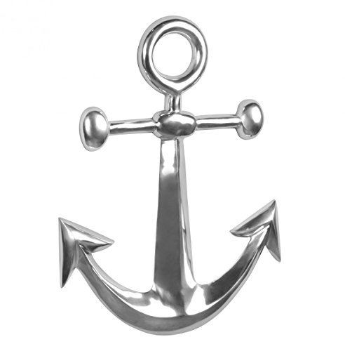FineBuy Figure décorative Ancre - décoration Grand Aluminium | Statue Design dans Le X-XL | 62,5 cm Sculpture décorative Maritime en Aluminium Poli | Home Decor Moderne en Argent