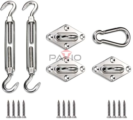 Patio Paradise Shade Sail Hardware Kit 6 inch for Triangle Rectangle Sun Shade Sail Heavy Duty for Outdoors Garden Canopy Installation