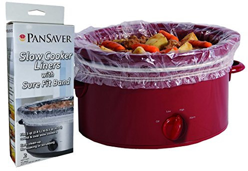Pansaver Lot de 12 sacs jetables mijoteuse Crockpot Sacs Petite quart cuisinières Sacs avec une bande de Sure Fit – FDA, NSF Approuvé, Kofk Certifié casher