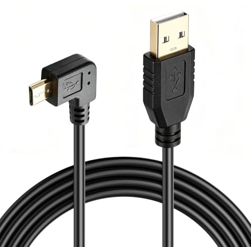 baolongking Kfz-Ladegeräte Ladekabel am Nav für Via 52, 62, 110, 120, 125, 130, 135, 180, 220, 225, 260, 280, Via LIVE 120, 125, 130, 135, 1605TM, 1435TM, 1435 M, 1505 TM, 1535TM rechtwinklig (1,8 m)