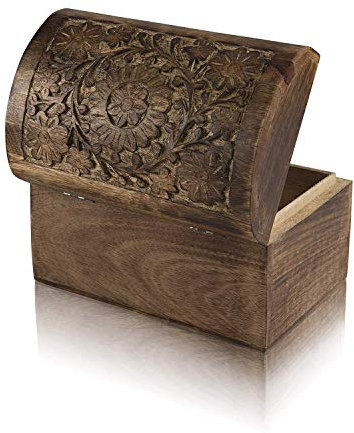 Tolle Geburtstagsgeschenkideen, handgefertigt, dekorative Holz-Schmuckschatulle, Schmuckkästchen, Schmuckkästchen, Andenkenbox, Schatztruhe, Schmuckhalter, Schlossbox, Uhrenbox, 22,9 x 15,2 cm (braun)