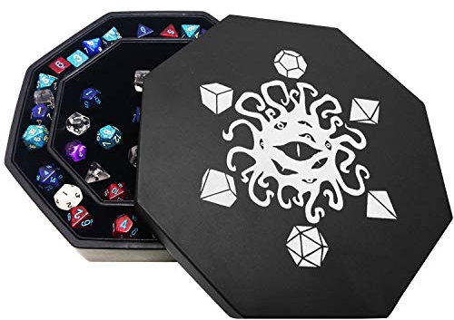 Fate Watcher WÜRFELBRETTER mit Deckel und Ablagefläche aus Polyskin und Samt | KOMPATIBEL mit Allen Arten von Brettspielen und Rollenspielen wie D&D, Warhammer und The Call of Cthulhu (weiß)