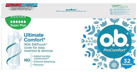 o.b. Original Super Plus Tampons mit geschwungenen Rillen / Für zuverlässigen Schutz ideal für sehr starke Tage / 32er Pack