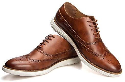 JITAI Men Oxfords Shoes Zapatos de Vestir Casuales para Hombres Zapatos de Moda Ligeros con Cordones