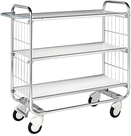 Kommissionierwagen 250 kg, mit 3 Böden, LxBxH 1.395 x 470 x 1.120 mm, verzinkt