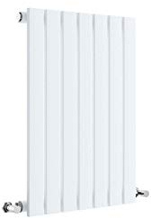 nuie HLW54 Sloane ǀ Modern Home Wall Mount Designer Horizontal Single Panel Radiator, 600mm x 412mm x 53mm, High Gloss White