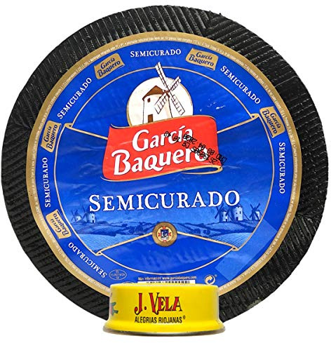 Queso García Baquero Semicurado mezcla graso elaborado con leche pasteurizada peso aproximado pieza 3 kg - llévate GRATIS unas ricas Alegrías Riojanas J Vela