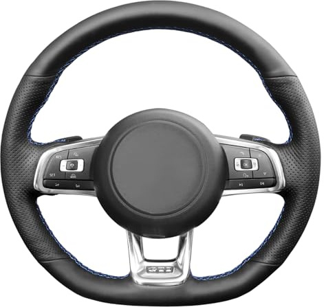 MEWANT Passgenauer Lenkradbezug zum Nähen für für VW Golf 7 GTI Polo | für VW Golf 7 GTI / Polo / Up! / Arteon (R-Line) / Tiguan / Tiguan Allspace / Touran / T-Roc / Jetta (GLI) / Passat