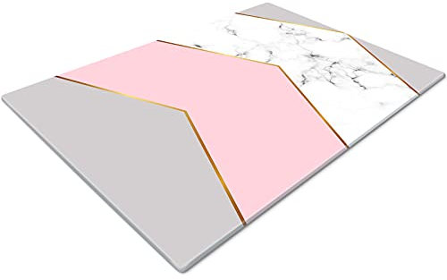 Glass Worktop Savers | Heat Resistant Worktop Protectors | Large Grey Pink Marble Effect Over The Sink Chopping Board