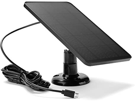 Fiorky Cargador de panel solar de 10 W, cargador de células solares 5 V Micro USB de carga portátil monocristalino IPX6 impermeable para sistema de luz pequeño hogar/cámara al aire libre vigilancia