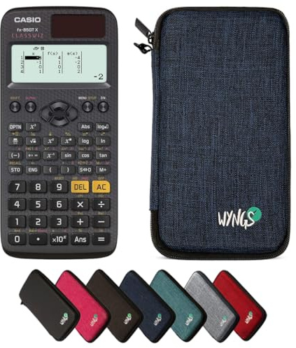 Casio fx-85GT X inkl. WYNGS Schutztasche Blau - Wissenschaftlicher Taschenrechner - Basic Set
