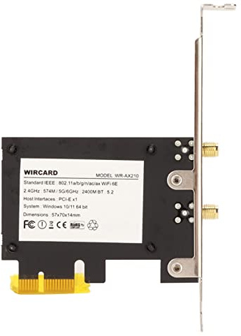 PCIE WLAN Karte, 2,4 G 5 G 6 G 5400 Mbit/S Gigabit Tri Band WiFi6 PCIe WLAN Karte für Desktop PC, mit MU MIMO, für Win 10, für Wino 11 64 Bit System