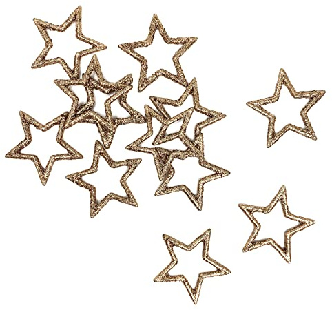 Oblique Unique Glitzer Deko Sterne Rosé - 12er Set Streudeko Sterne für Weihnachten - Dekosterne als Tischdeko für Weihnachten, Adventskranz Deko, Deko für Adventsgesteck & Weihnachtsdeko