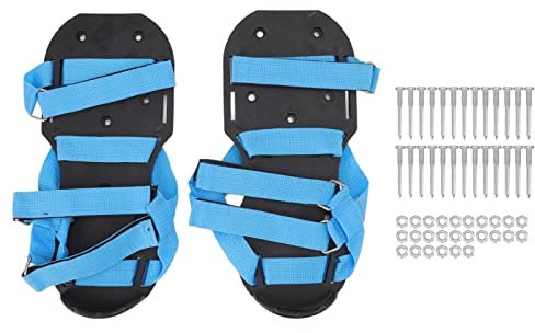 Kuuleyn Rasenlüfter-Schuhe für Gras, Rasenlüfter-Schuhe Garten-Vertikutierer-Schuhe Bodenbelüftung Spike-Schuhe für Patio Yard Grünland Blau