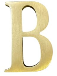 Letras inglesas autoadhesivas de latón macizo de 1.77 pulgadas de altura, 4.5 cm adhesivo de pared números de buzón de correo dorado, números de dirección de casa, nombre de estudio (B)