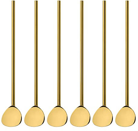 Cocktaillöffel mit Trinkhalm 6er Set, gold Coffee Culture Trinkhalm cilio